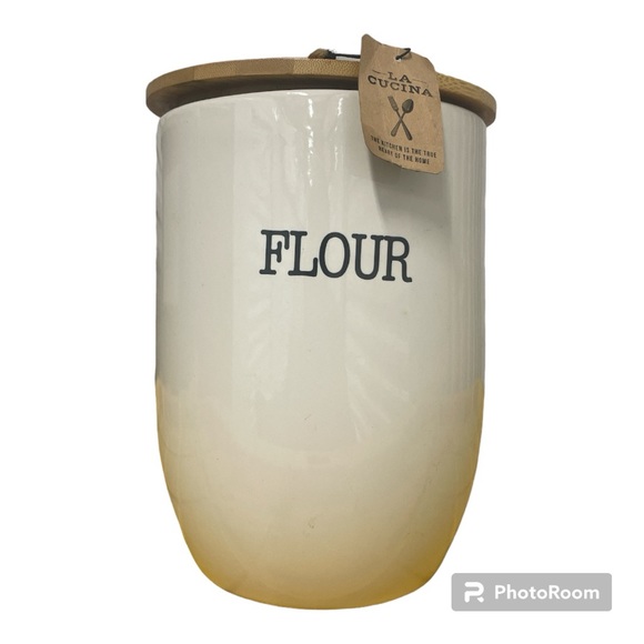 La Cucina Flour Canister with Bamboo Lid - Picture 1 of 6